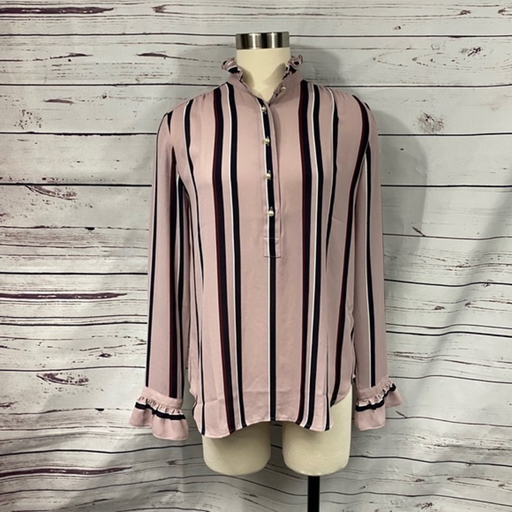 Ann‎ Taylor Pink Stripe Blouse